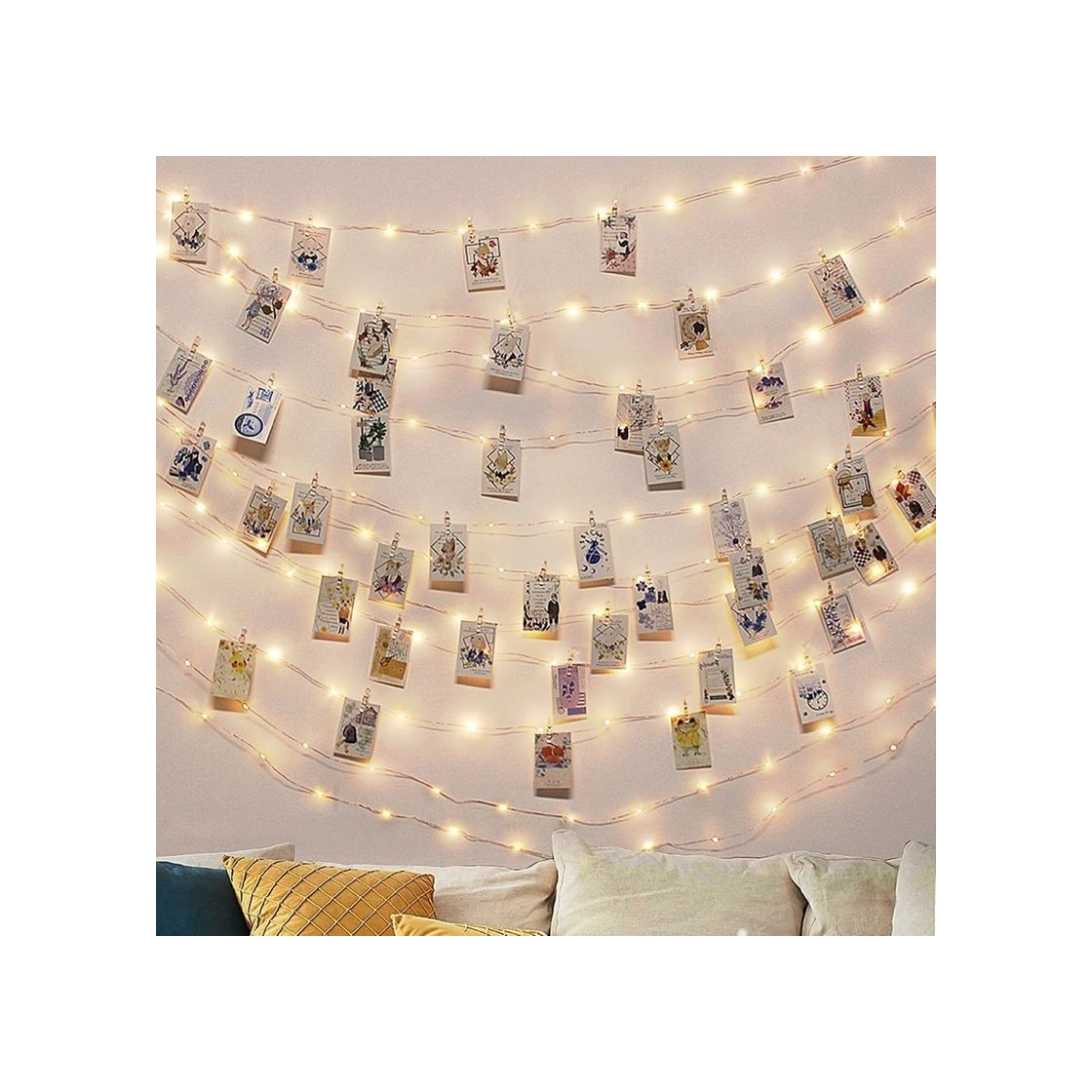 Social Luces con pinzas para fotos