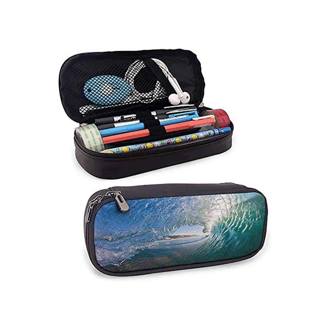 Social Estuche de lápices Wave Aesthetic Interior Hollow Crashing Morning Waves Water Details Energetic Summer Surf Image