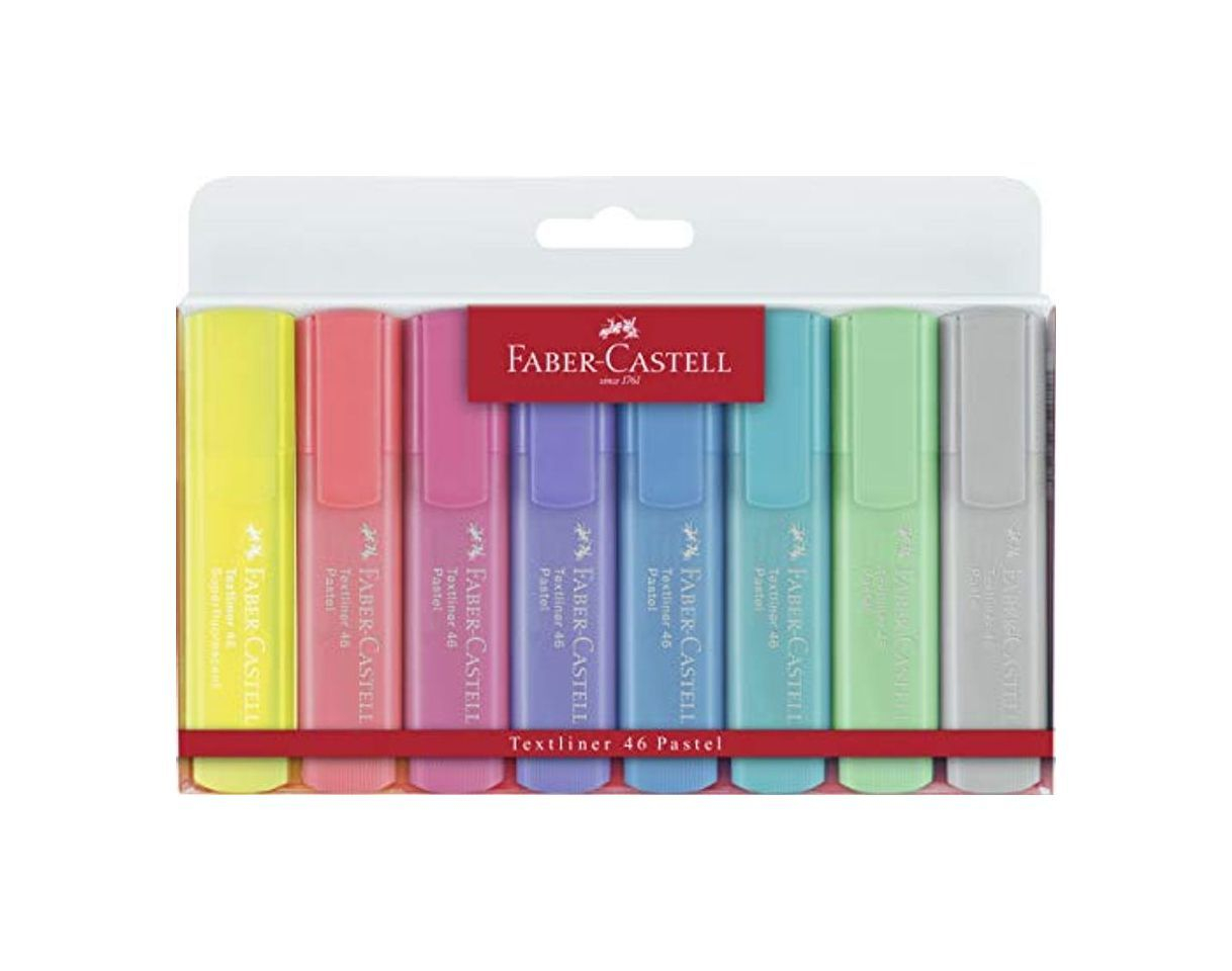 Social Faber-Castell 154681 - Estuche con 8 marcadores fluorescentes tonos pastel y 2