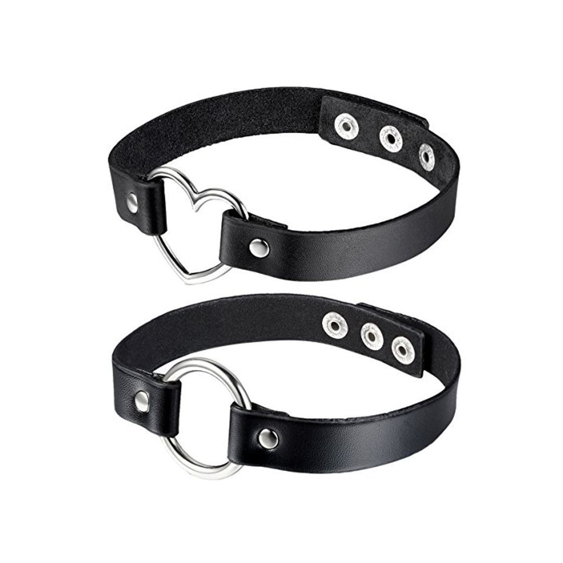 Social Choker Gargantilla Piel Juego de 2 Pcs Estilo Punk Rock Collar Cuero
