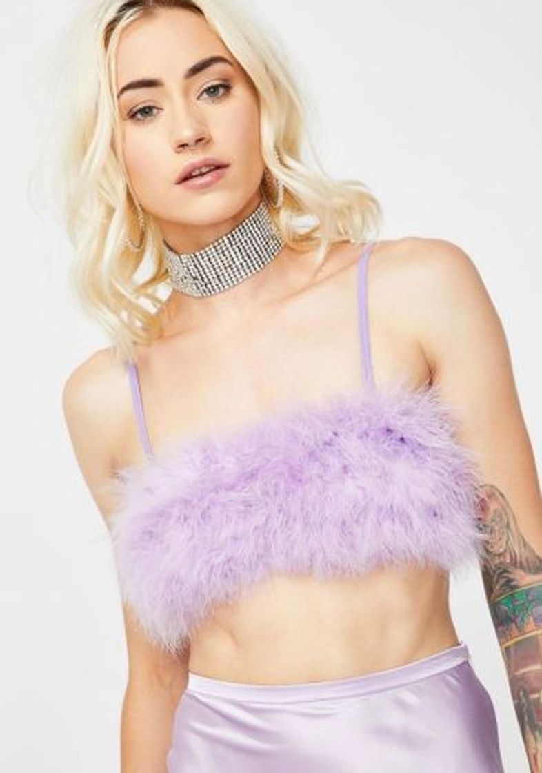 Social Sugar Thrillz Marabou Boob Tube | Dolls Kill