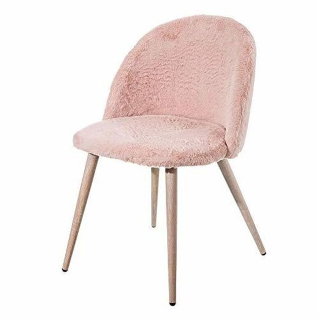 Elemento de la categoría hogar Silla de Pelo tapizada de Microfibra Rosa nórdica para Dormitorio France