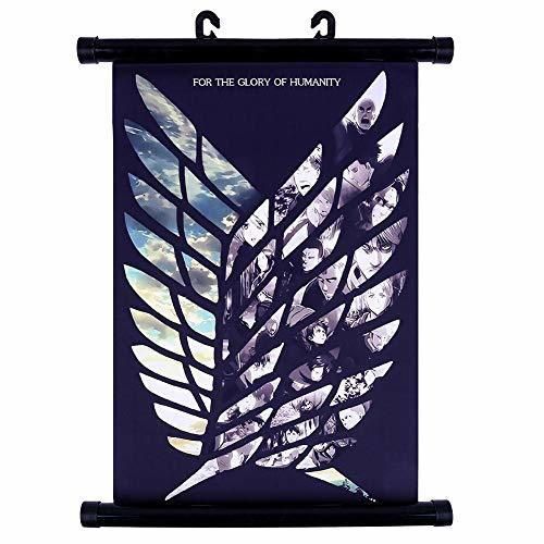 Kingmia Attack on Titan Scroll Poster, Anime Scroll Poster Impermeable Poster Decoración