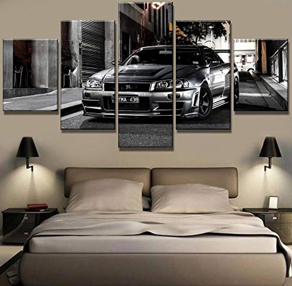 Products YB 5 Piezas HD Print Large Nissan Skyline GTR Car Pinturas Decorativas