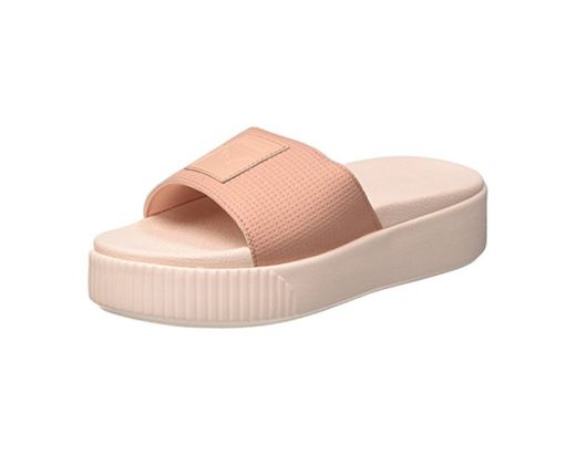 Puma Platform Slide Wns EP, Sandalias con Plataforma Plana para Mujer, Beige