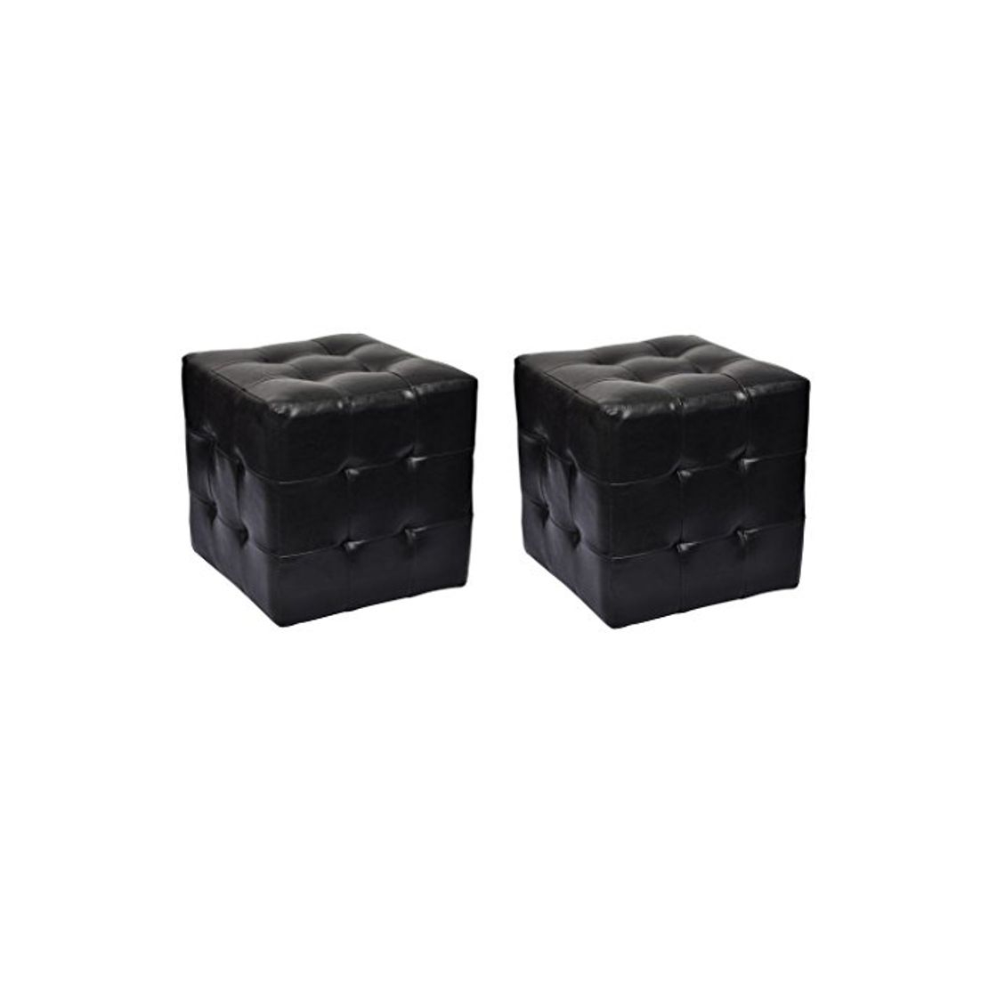 Products vidaXL 2X Taburetes con Forma de Cubo de Cuero Sintético Negro Puf Cuadrados