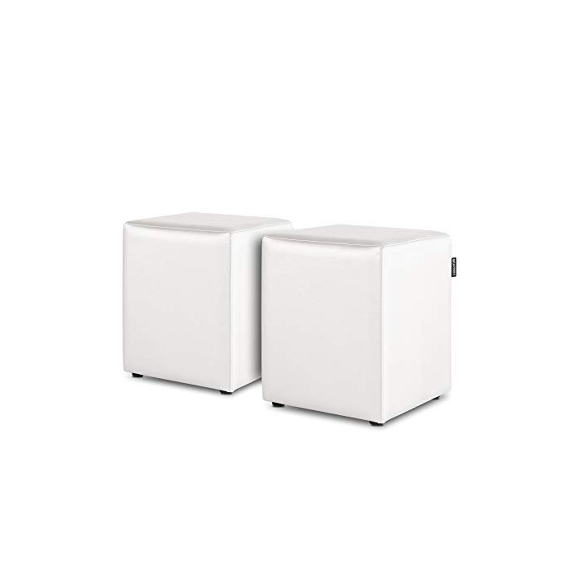 Products HAPPERS Pack 2 Puff Cubo Polipiel Indoor Blanco