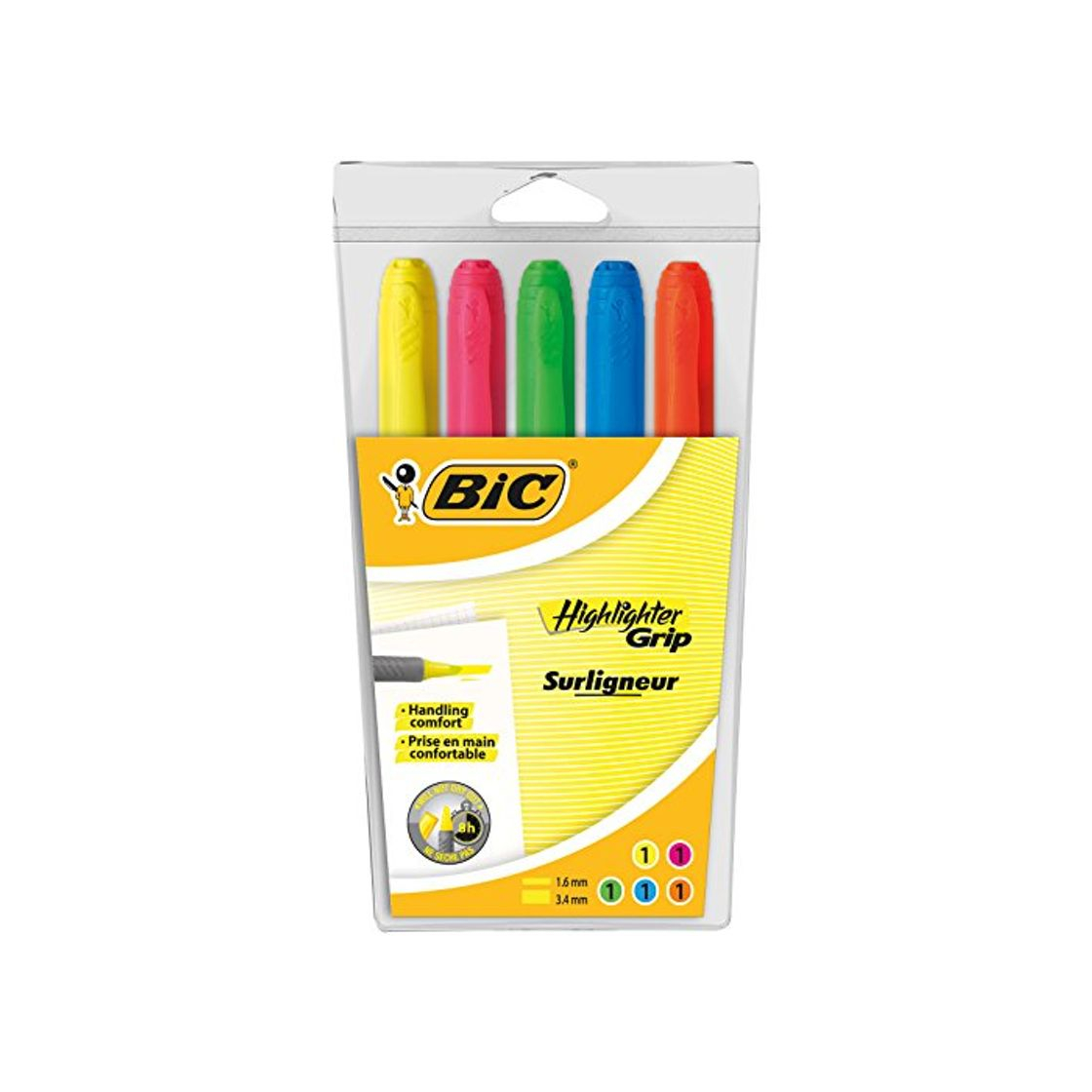 Producto BIC Highlighter Grip Marcadores Punta Ajustable - colores Surtidos