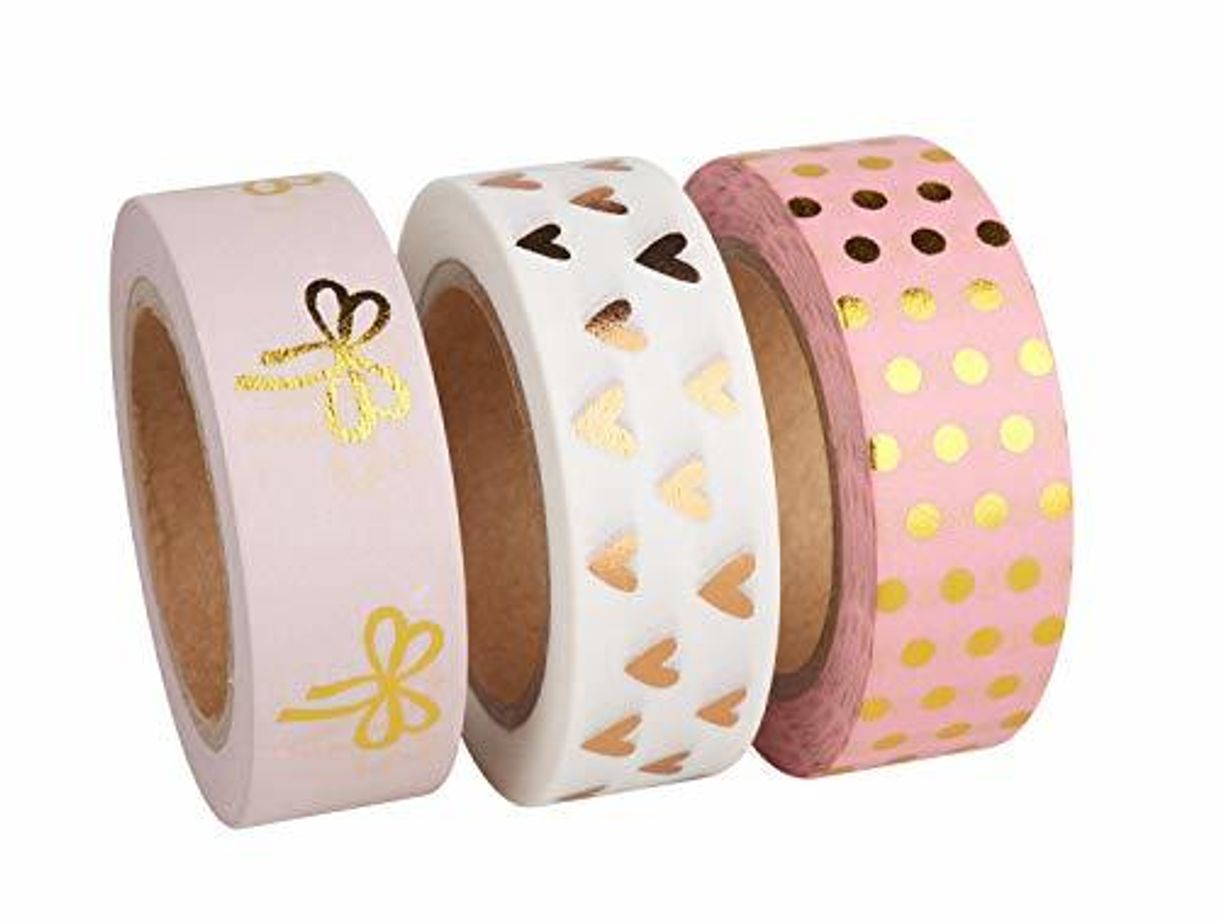 Home Rayher 60893000 Washi Tape Set Rose/oro Foil