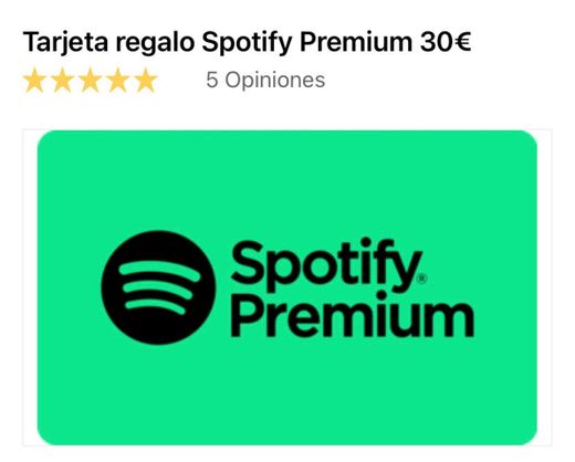 Tarjeta regalo spotify