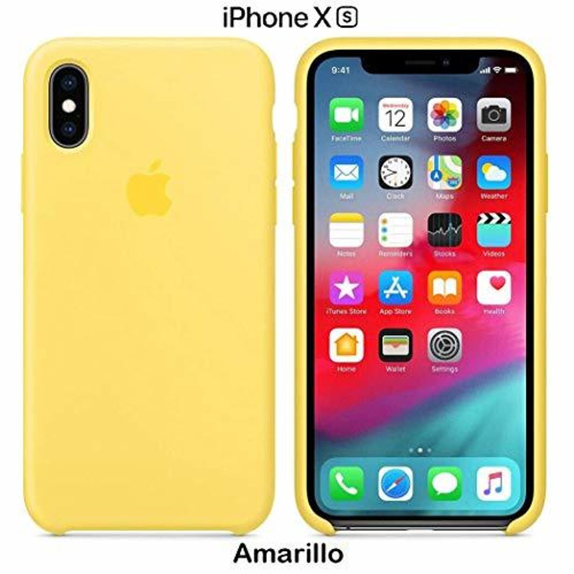 Social Funda Silicona para iPhone X y XS Silicone Case, Textura Suave, Forro