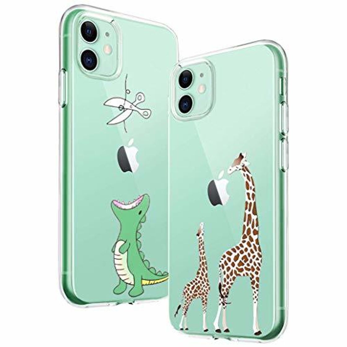 Lugar Yoowei [2-Pack] Funda para iPhone 11, Transparente con Dibujos Ultra Fino Suave