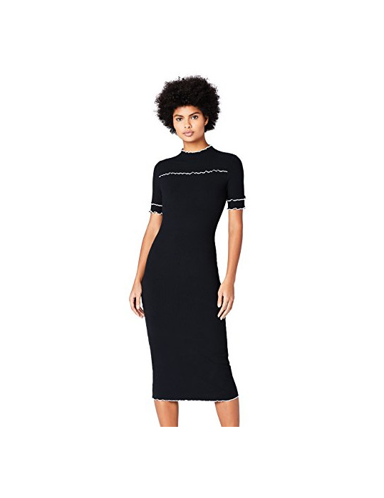 Producto Marca Amazon - find. Vestido de Canalé Mujer, Negro