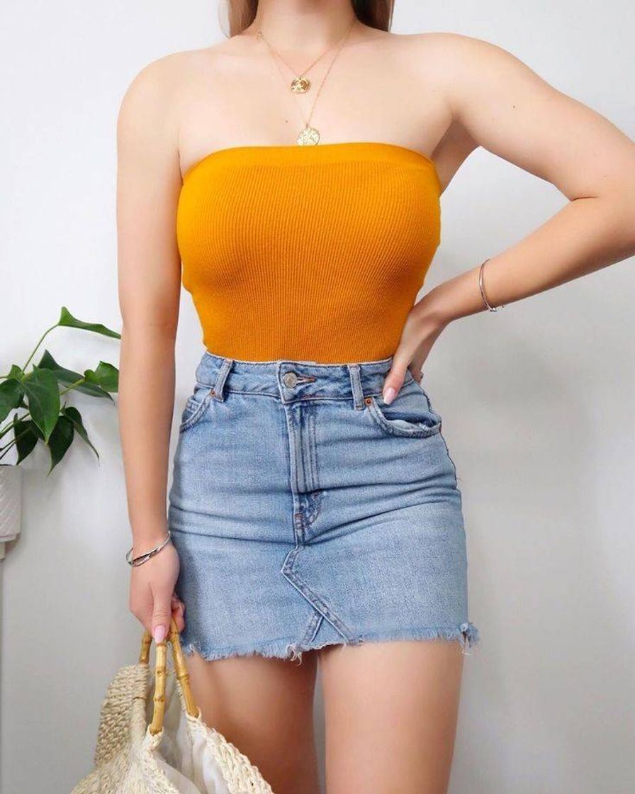 Social Outra opção de look com saia jeans