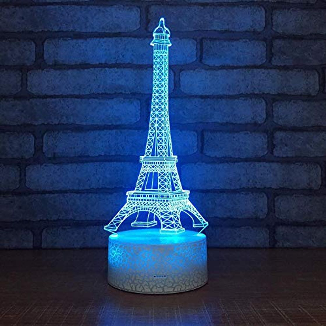 Producto Lámpara De Ilusión 3D Luz De Noche Led 7 Colores Torre Eiffel