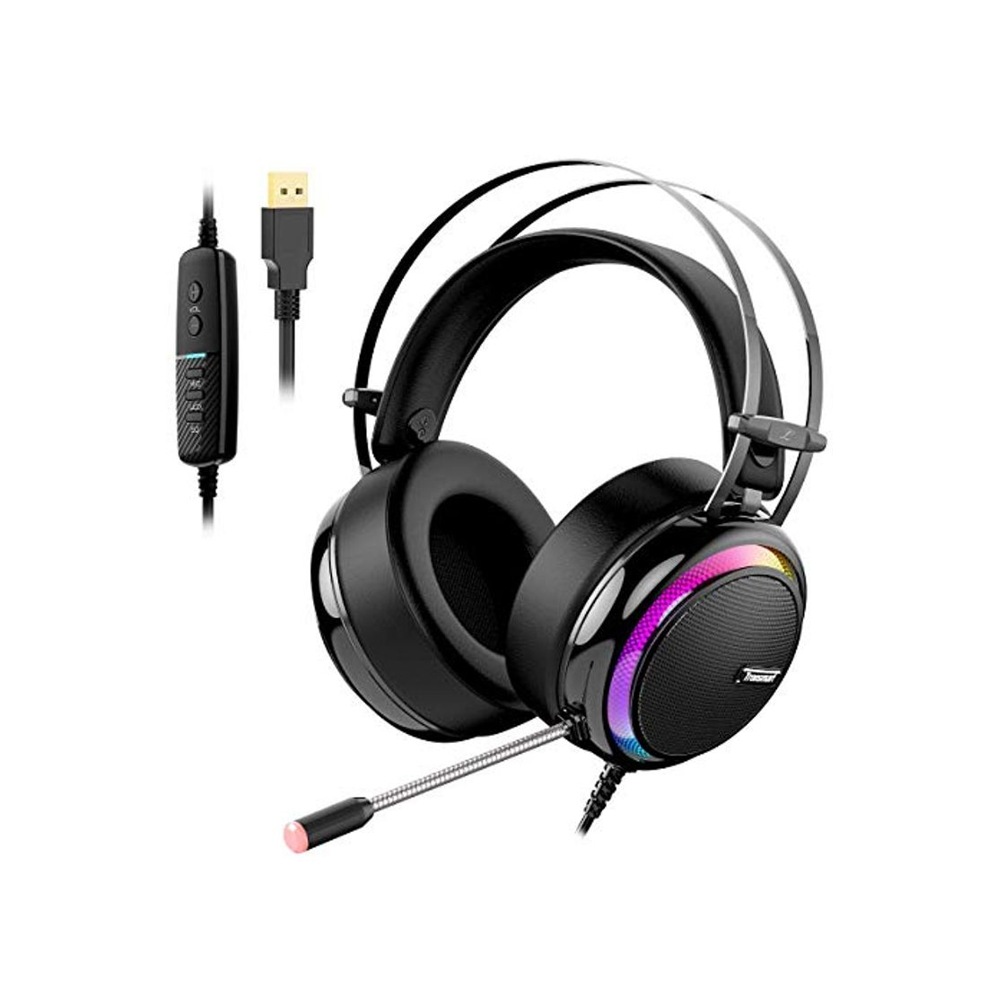 Products Tronsmart Auriculares gaming profesional con Micrófono Diadema LED-Glary-Cascos Gaming Sonido Envolvente 7.1-Drivers