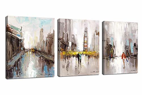 Social FajerminArt 3 Paneles Amante Abstracto Moderno Lienzo Pintura Ciudad Calle Arte Pinturas