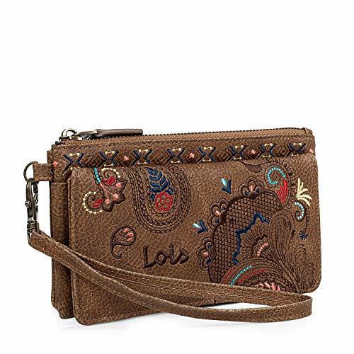 Product Lois - Cartera de Mujer Grande Bordada con Asa de Mano. Billetero