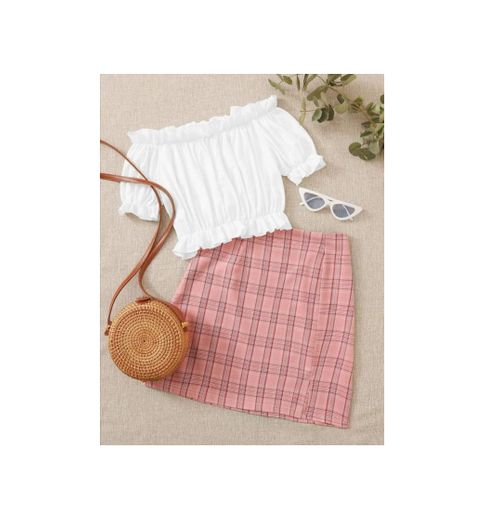 Conjunto de enagua y blusa