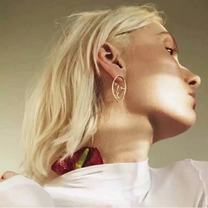 Abstract portrait earrings