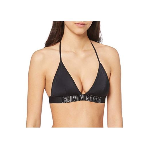 Tommy Hilfiger Fixed Triangle-rp Top de Bikini, Negro