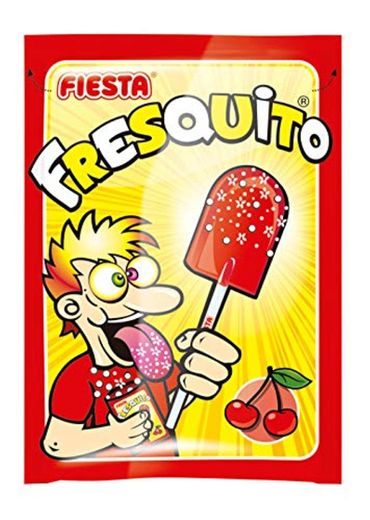 FIESTA Fresquito Caramelo con Palo en Sobre con Polvo Acidulado Sabor Cereza