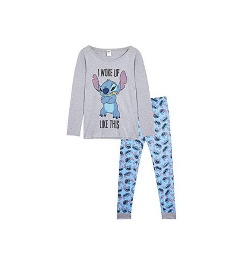 Disney Lilo y Stitch Pijama Mujer Invierno, Pijamas De 2 Piezas Camisetas