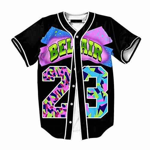 Productos Raylans Camisa de béisbol casual para hombre con estampado floral 3D