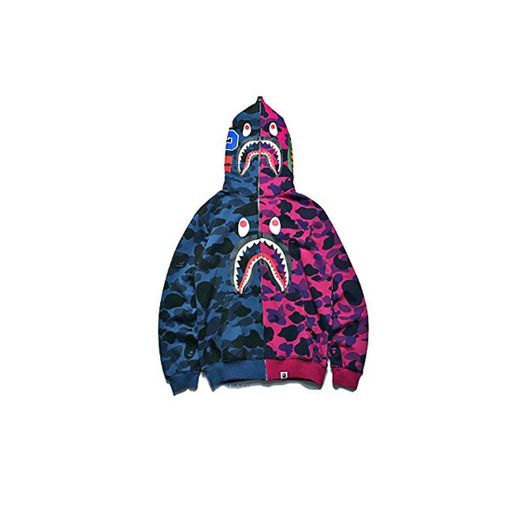 GEOOG Unisex Informal De Bape Ape Shark Camo con Capucha para Adultos