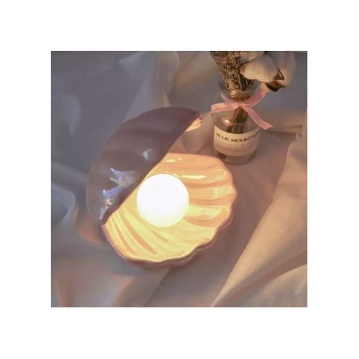Lámpara de cerámica con forma de concha 