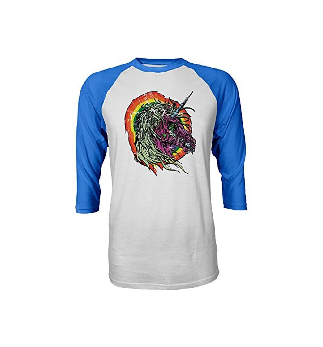 Producto Hoyoiun Playera con Manga raglán Estampada con Estampado de la Moda del Caballo del Arco Iris del Zombi del Unicornio Hombre