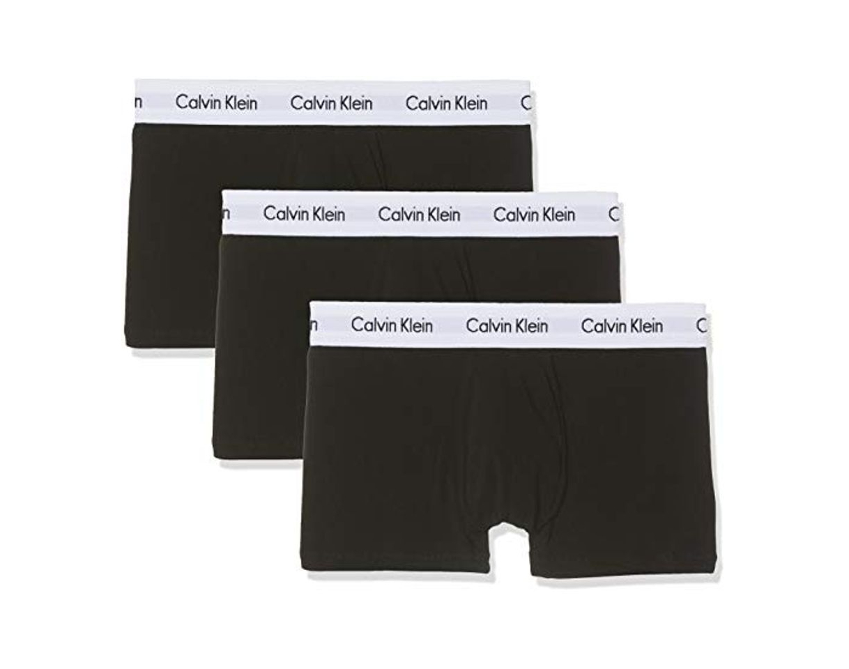 Moda Calvin Klein Cotton Stretch Low Rise Trunk, Bóxers para Hombre, Negro