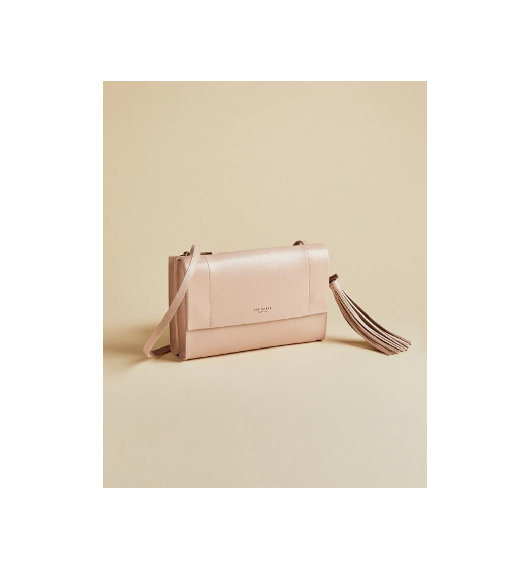 Product Leather tassel detail cross body bag - Pink