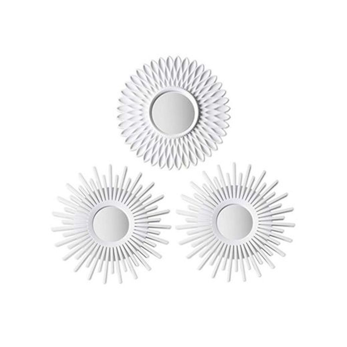Social BONNYCO Espejos Pared Decorativos Blancos Pack 3 Espejos Decorativos Ideales para Decoracion