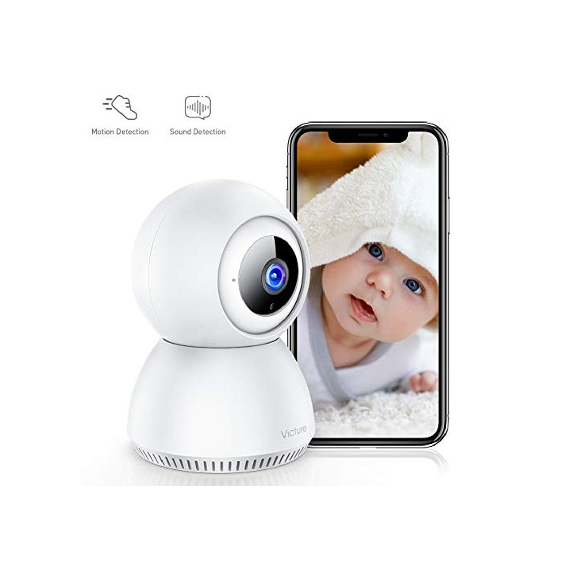 Social Victure 1080P Cámara IP WiFi Cámara de Vigilancia con Detección de Sonido