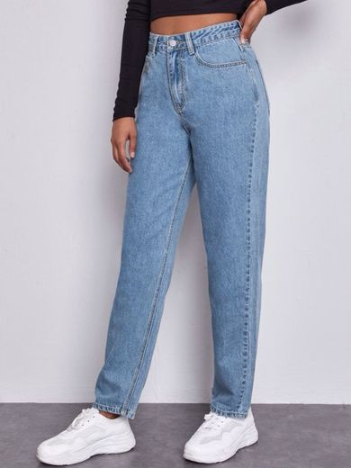 Calça jeans cintura alta 