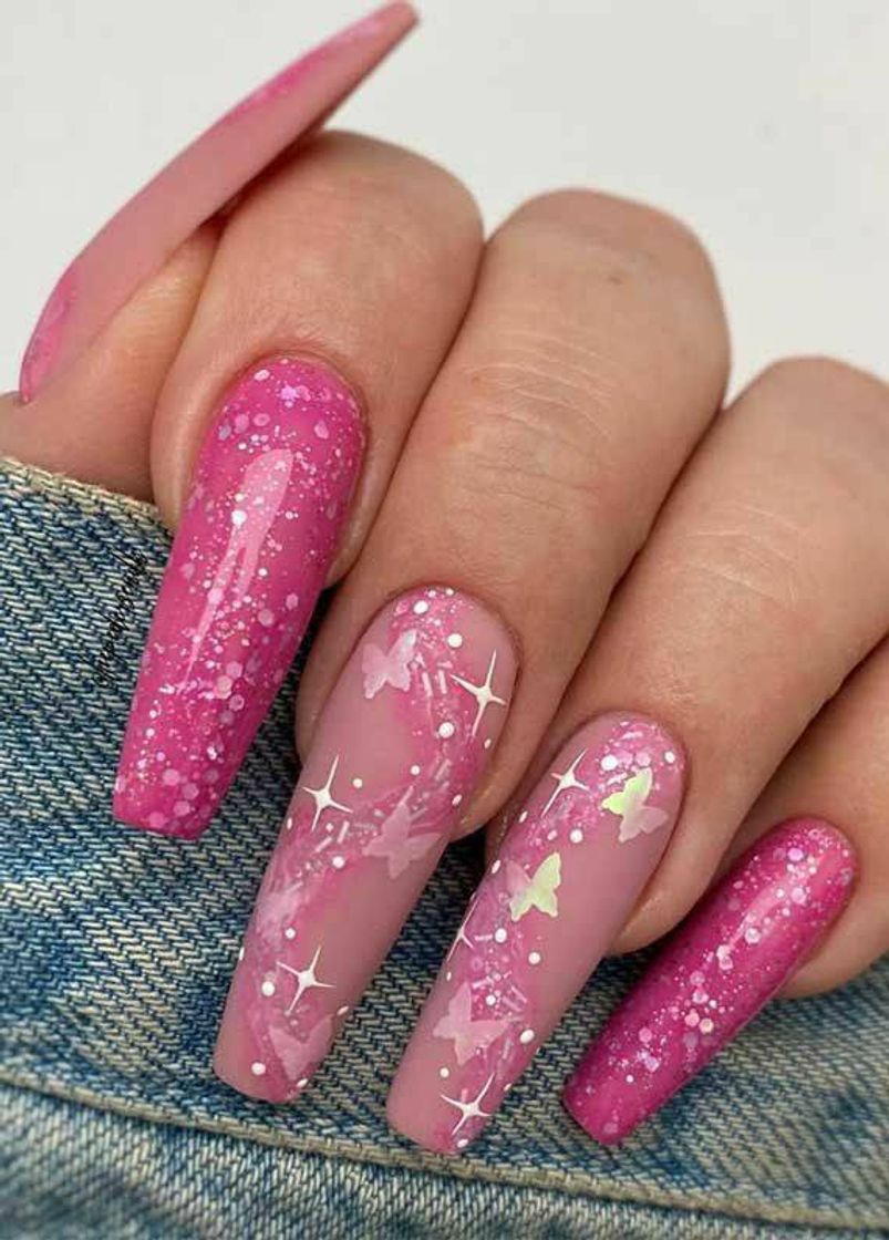 Moda NailArt - Pink and Butterfly 🦋💅