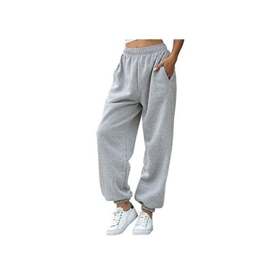 Moda Nuofengkudu Mujer Harem Térmicos Jogging Pantalones Forro Polar con Bolsillos Elastica Cintura