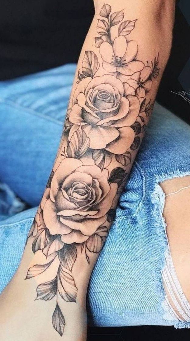 Fashion Tatuagem de flores 