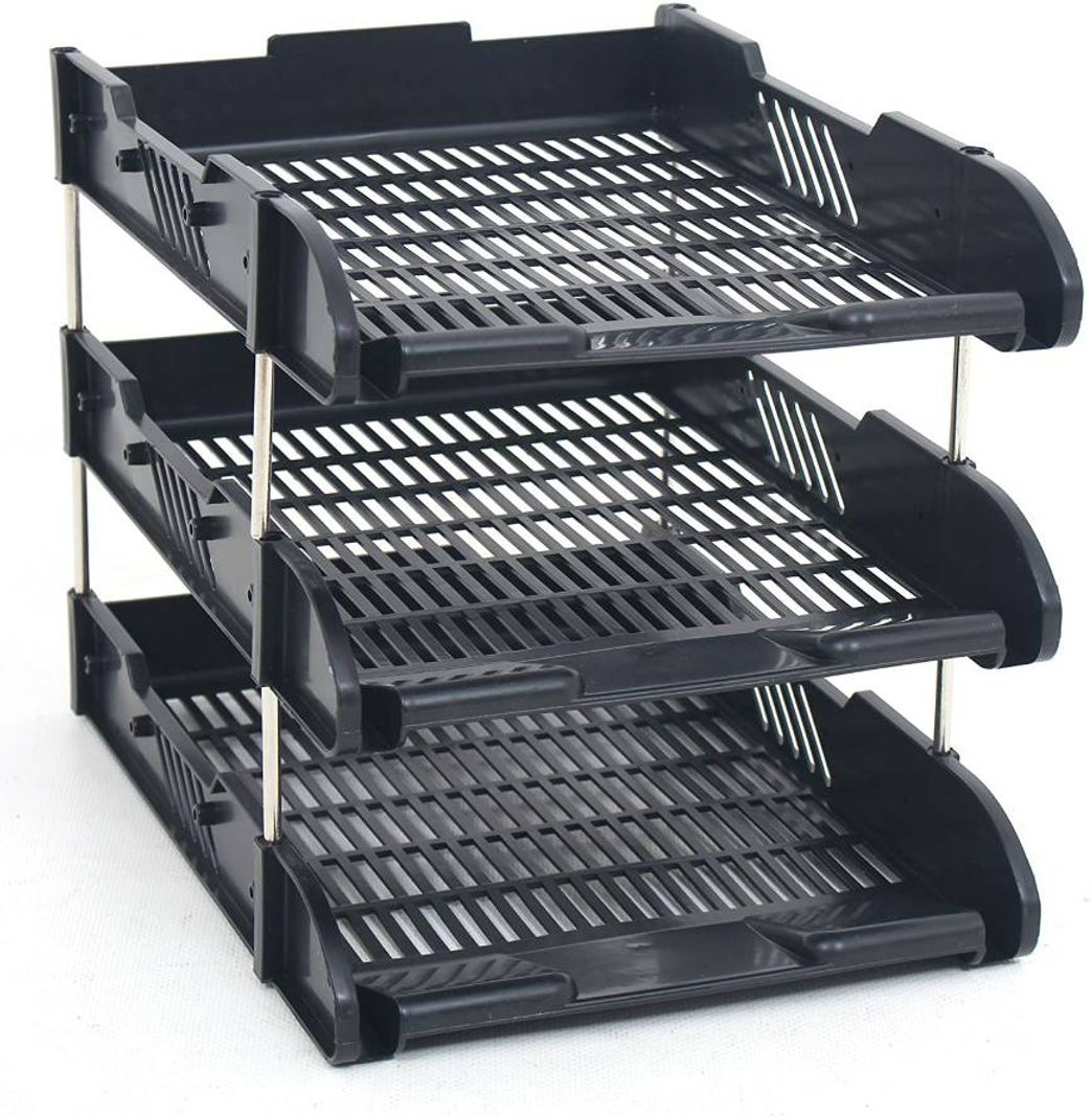 Product Bandeja Triple Organizadora de Escritorio Negra