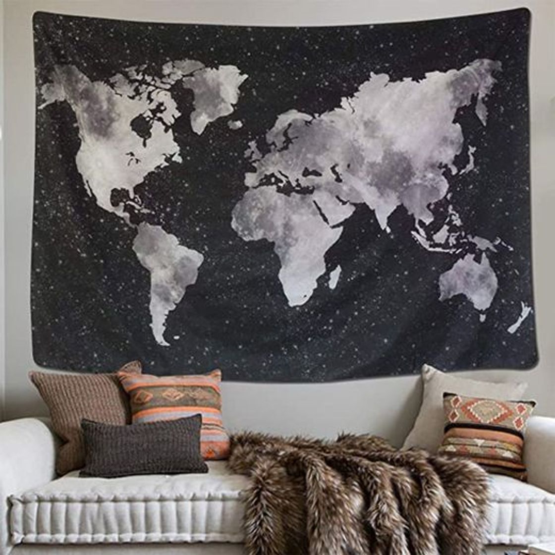 Home LOMOHOO Tapiz Mapa del Mundo para Pared Decoración Retro Tapiz de Tela