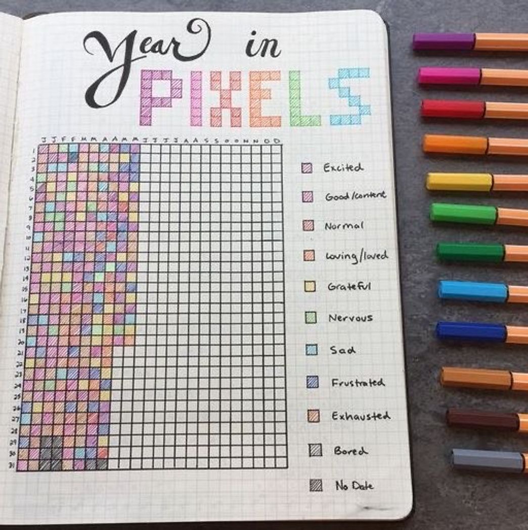 Book year in pixels