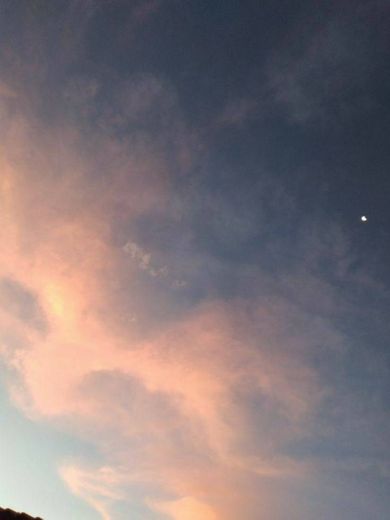 pink sky and moon