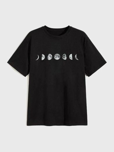 Camiseta Con Estampado De Luna

