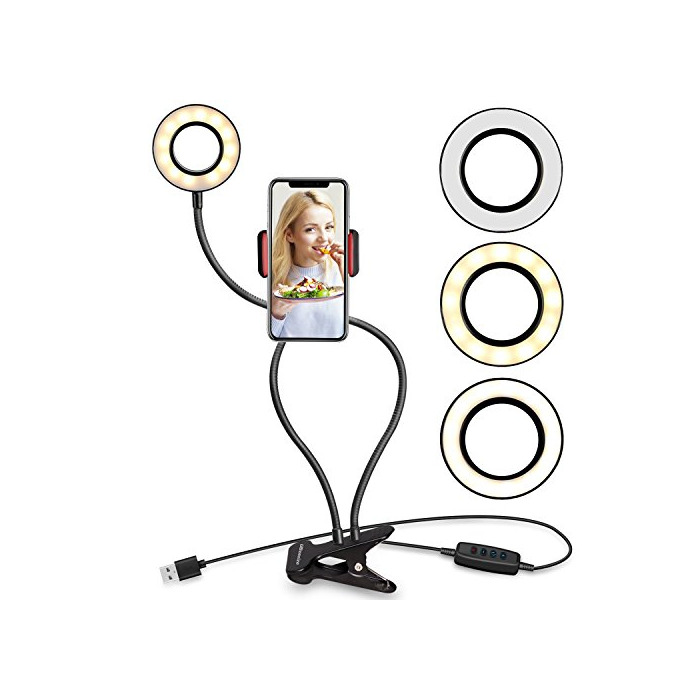 Products Selfie – Anillo de luz con teléfono celular soporte soporte para vivir Stream y