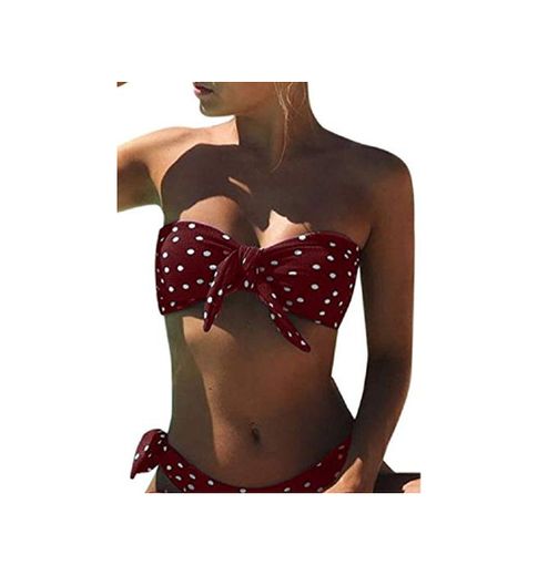 UMIPUBO Bikini Mujer Dos Piezas Ropa con Estampado de Lunares Push