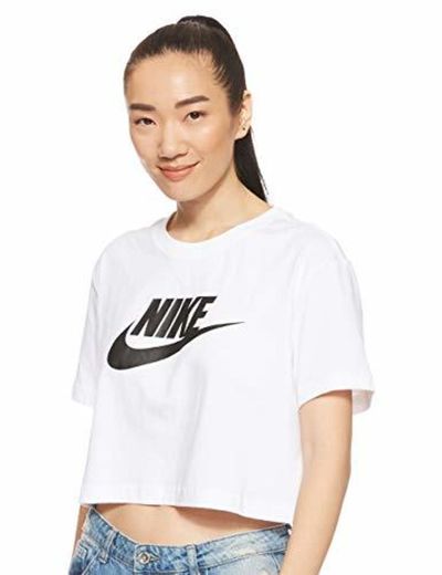 Nike W NSW tee Essntl CRP ICN Ftra Camiseta, Mujer, Blanco