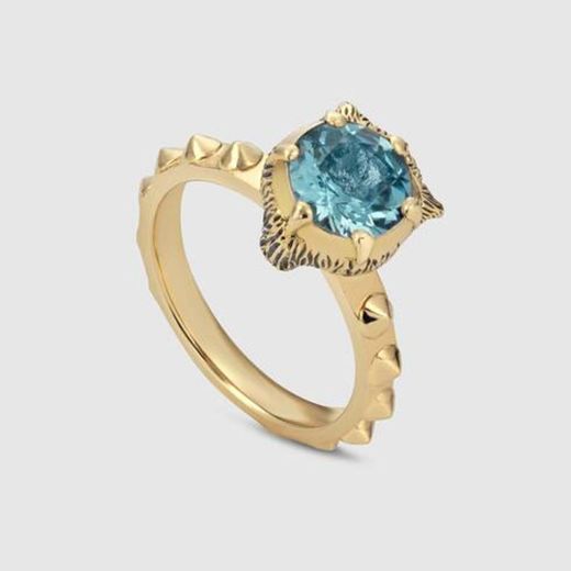 18k Yellow Gold Le Marché Des Merveilles Ring With Blue