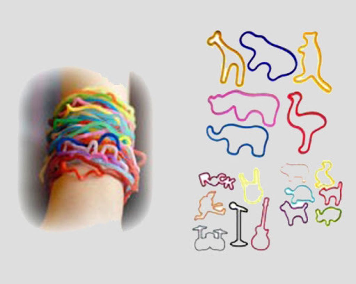 Social Pulseras de goma con formas