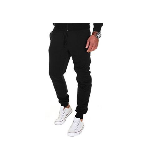 MERISH Pantalones Jogger Hombre Deportivos Joggers Modell 211 Negro L